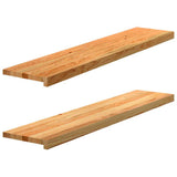 Stair Treads 2 pcs Light Brown 120x25x2 cm Solid Wood Oak 3283789