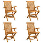 ZNTS Folding Garden Chairs 4 pcs Solid Teak Wood 3065528