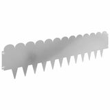 Lawn Edging 10 pcs 103 x 25 cm Steel Silver 8008708