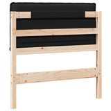 Upholstered Headboard Natural and Black 75 cm Solid Pine Wood 880045