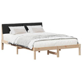 Bed frame Brown and black 140 x 200 cm Solid pine wood 878536