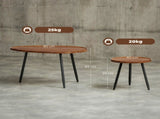 Nesting Coffee Table Set of 2, 80cm Modern Stacking End Side Table with Metal Legs for Living Room T3398P377875