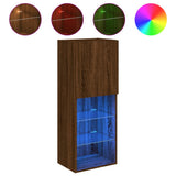 TV Cabinet with LED Lights Brown Oak 40.5x30x102 cm 837063