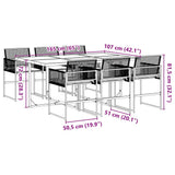 7 Piece Garden Dining Set with Cushions Black Poly Rattan 3295024