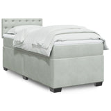 Box Spring Bed with Mattress Light Grey 100x200 cm Velvet 3286246