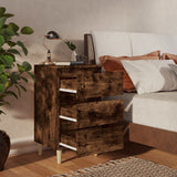 Bed Cabinet Set of 2 Smoked oak 813135