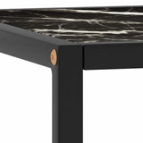 322914 Coffee Table Black with Black Marble Glass 90x90x50 cm