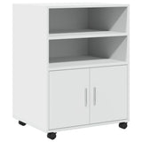 Rolling Cabinet White 60x48x81 cm Engineered Wood 853164