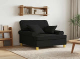 XL Armchair with Cushions Black Fabric 42043485