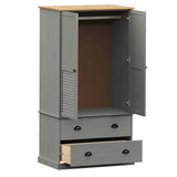 Wardrobe VIGO Grey 90x55x170 cm Solid Wood Pine 353165