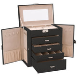 Jewellery Box 5-Layer with Mirror Lockable Black 4103563