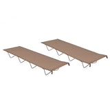 Camping Beds 2 pcs 180x60x19 cm Oxford Fabric and Steel Taupe 312487