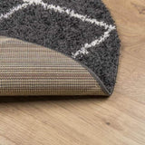 ZNTS Shaggy Rug High Pile Modern Black and Cream Ø 280 cm 375425