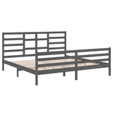 Bed Frame without Mattress Grey Solid Wood 200x200 cm 3105882