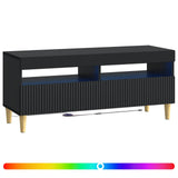 LED TV Cabinet Black Engineered Wood 896766