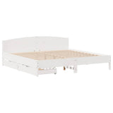 Bed Frame without Mattress White 180x200 cm Super King Solid Wood Pine 3301819