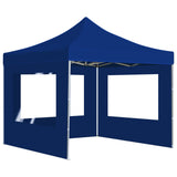 ZNTS Professional Folding Party Tent with Walls Aluminium 3x3 m Blue 45487