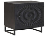 Handmade Bedside Cabinet Black 40 x 30 x 50 cm Solid Mango Wood 42020078