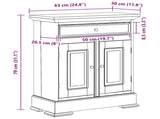 Storage Cabinet 63 x 30 x 79 cm Solid Mahogany Wood 42012414