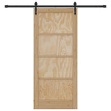 Sliding Door ORKDAL Natural and Black 86 x 198.5 cm 3445582