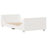 Bed Frame without Mattress White 75x190 cm Small Single Solid Wood Pine 850792
