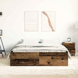 Bed Frame without Mattress Old Wood 140x190cm Engineered Wood 3328883