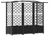 Raised Bed with Trellis and Roof Black 163 x 40 x 141 cm PP 42032537