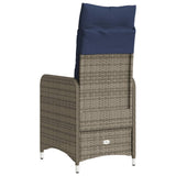 Reclining Garden Chairs 2 pcs with Cushions Grey Poly Rattan 365689