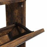 Shoe Cabinet with Mirror 5-Layer Smoked Oak 63x17x169.5 cm 3228283