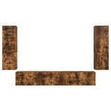 TV Cabinet Set Wall-mounted 4 pcs Smoked Oak Engineered Wood 3409047