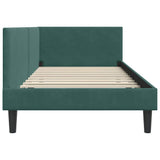 Corner Bed Frame Dark Green 80 cm x 200 cm Velvet 42016208