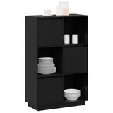 Highboard Black Solid pine wood Medium Reversible Highboard 814368