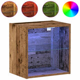 Floating Shelf with LED Light 2 pcs Brown 40 x 28.5 x 40 cm 863091