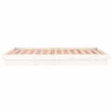 LED Bed Frame without Mattress White Double Solid Wood 820013
