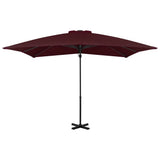 Cantilever Garden Parasol with Aluminium Pole Bordeaux Red 250x250 cm 312304