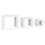 Nesting Coffee Tables 3 pcs White Engineered Wood 808540