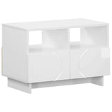 TV Stand 60 x 34.5 x 40 cm High Gloss White Engineered Wood 8011463