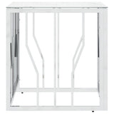 Coffee Table Silver 50x50x50 cm Stainless Steel and Glass 350043
