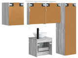 Bathroom Cabinet Set 5 pcs Grey Sonoma Engineered Wood 3407340