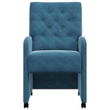 Dining Chairs with Wheels 2 pcs Blue 58 x 67 x 97 cm Velvet 42017865