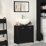 Bathroom Cabinet with Mirror Black Oak Engineered Wood 862014