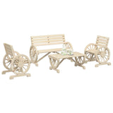 ZNTS 4 Piece Garden Lounge Set Solid Wood Fir 3207131