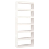 Book Cabinet/Room Divider White 80x30x199.5 cm Solid Wood Pine 808204