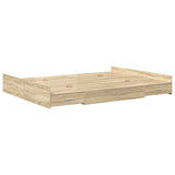 Storage Bed Frame Sonoma Oak 140 x 200 cm Engineered Wood 3335295