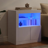 Sideboard with LED Lights White 60.5x37x67 cm 836616