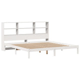 Bookcase Bed without Mattress White 180x200 cm Super King Solid Wood Pine 3321594
