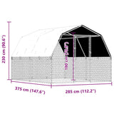Dog Cage with Roof and Door Silver Galvanised Steel 3294909