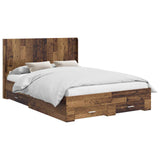 Bed Frame with Storage and Headboard Old wood Engineered Wood 3414139