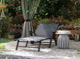 Folding Sun Lounger with Wheels, 5-Position Adjustable Garden Chaise Lounge Sunbed with Armrests, T3398P328512