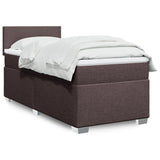 Box Spring Bed with Mattress Dark Brown 100x200 cm Fabric 3285795